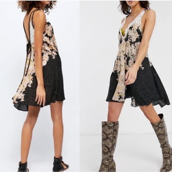 Free People Dresses & Skirts - NWOT FREE PEOPLE INTIMATELY FREE “MORNEY SUN” SLIP DRESS PEWTER COMBO SIZE M